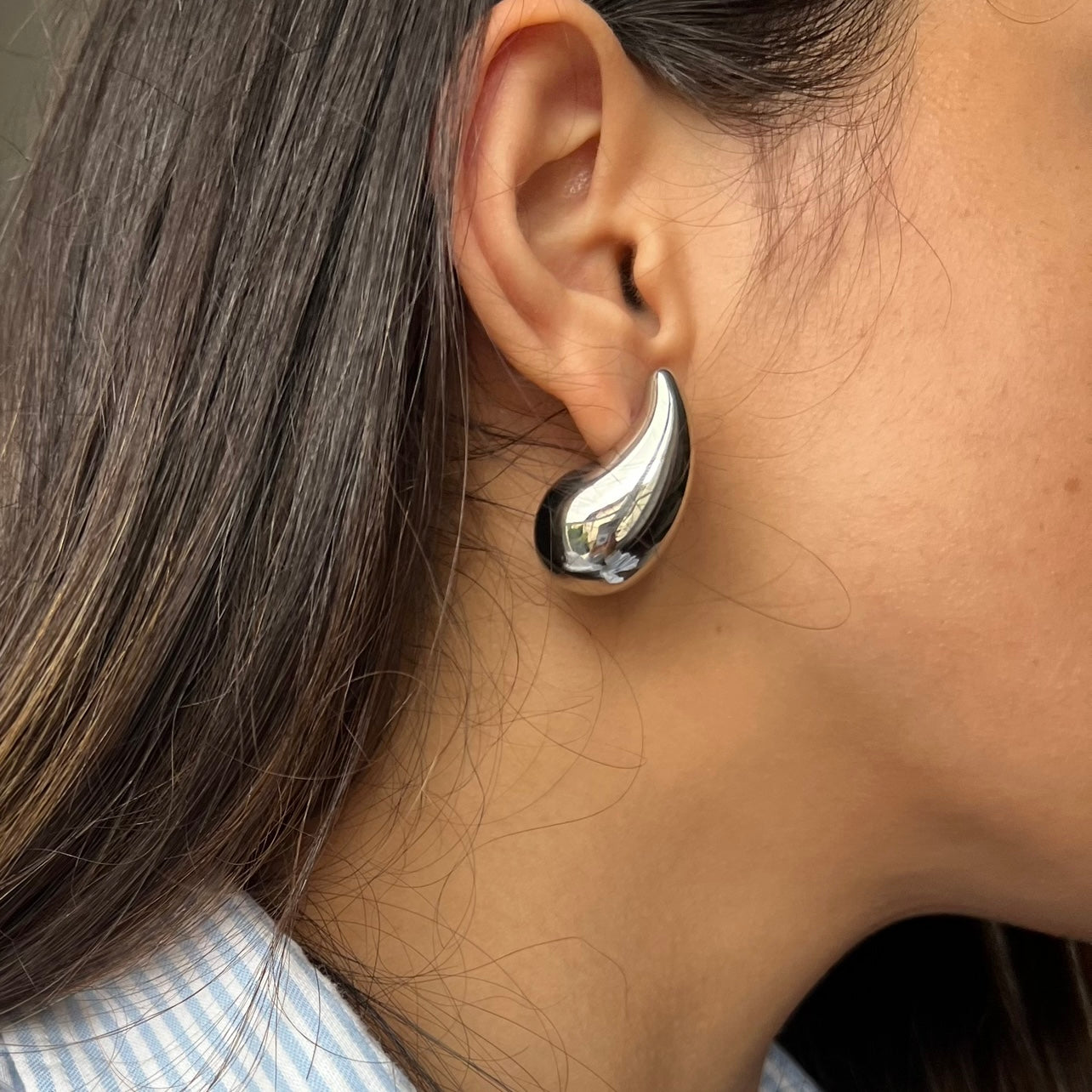 Gouttes | Boucles d'oreilles (Argenté)